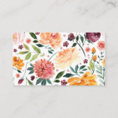 Burgundy en Coral Floral Enclosure Card Informatiekaartje (Achterkant)