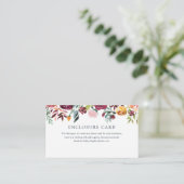 Burgundy en Coral Floral Enclosure Card Informatiekaartje (Staand voorkant)