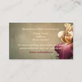 Burgundy en Cream Iris Wedding Enclosure Kaart