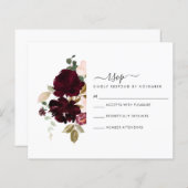 Burgundy- en Cream RSVP-kaart (Voorkant / Achterkant)