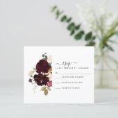Burgundy- en Cream RSVP-kaart (Staand voorkant)
