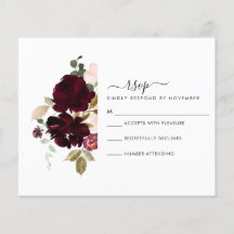 Burgundy- en Cream RSVP-kaart