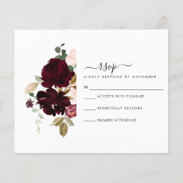 Burgundy- en Cream RSVP-kaart