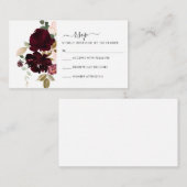 Burgundy- en Cream RSVP-kaart Informatiekaartje (Voorkant / Achterkant)