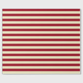 Burgundy en Cream Stripes Cadeaupapier (Vlak)