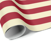Burgundy en Cream Stripes Cadeaupapier (Rol Hoek)
