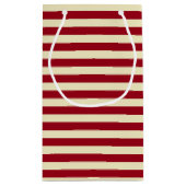 Burgundy en Cream Stripes Klein Cadeauzakje (Achterkant)