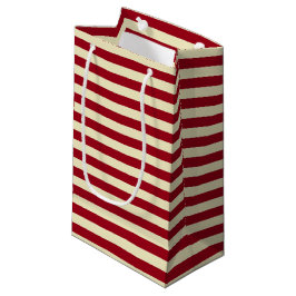 Burgundy en Cream Stripes Klein Cadeauzakje