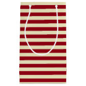 Burgundy en Cream Stripes Klein Cadeauzakje (Voorkant)