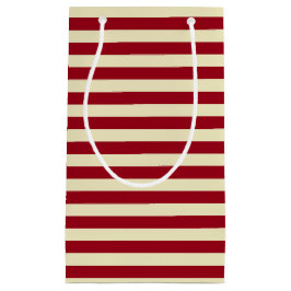 Burgundy en Cream Stripes Klein Cadeauzakje