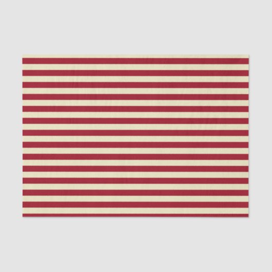Burgundy en Cream Stripes Tissuepapier (Voorkant)