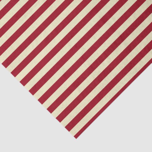 Burgundy en Cream Stripes Tissuepapier (Detail)