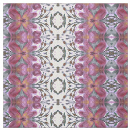 Burgundy en Dark Green Floral Designed Fabric Stof