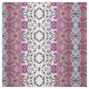 Burgundy en Dark Green Floral Designed Fabric Stof