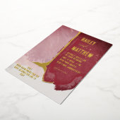 Burgundy en Dusty Pink Waterverf Wedding Folie Uitnodiging (Gedraaid)