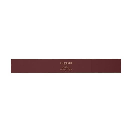 Burgundy en Elegant Script Invitation Belly Band Uitnodigingen Wikkel (Vlak)