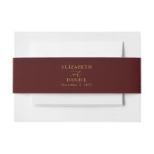 Burgundy en Elegant Script Invitation Belly Band Uitnodigingen Wikkel (Voorkant Voorbeeld)