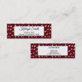 Burgundy en Gold Afstuderen Invoegen naam Kaart Contactkaartje (Voorkant / Achterkant)