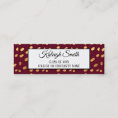 Burgundy en Gold Afstuderen Invoegen naam Kaart Contactkaartje (Voorkant)