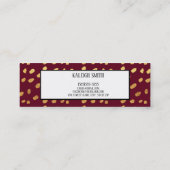 Burgundy en Gold Afstuderen Invoegen naam Kaart Contactkaartje (Achterkant)