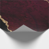Burgundy en Gold Agate Cadeaupapier (Hoek)