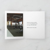 Burgundy en Gold Agate Stone Corporate Photo Bedankkaart (Binnen)