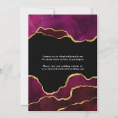 Burgundy en Gold Agate Virtual Wedding Kaart (Achterkant)