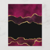 Burgundy en Gold Agate Wedding Invitation Flyer (Achterkant)