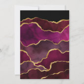 Burgundy en Gold Agate Wedding Kaart (Achterkant)