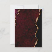 Burgundy en Gold Agate Wedding RSVP Kaartje (Achterkant)