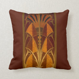 Burgundy en Gold Art Deco Kussen