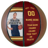 Burgundy en Gold Basketball Koop je foto, tekst Basketbal (Verticaal)