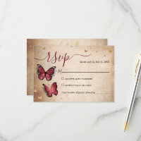 Burgundy en Gold Butterfly Elegant Wedding