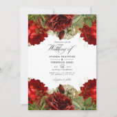 Burgundy en Gold  Chic Rozen Weddenfoto Kaart (Voorkant)