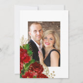 Burgundy en Gold  Chic Rozen Weddenfoto Kaart (Achterkant)