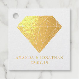 Burgundy en Gold Diamond Bedankjes Labels