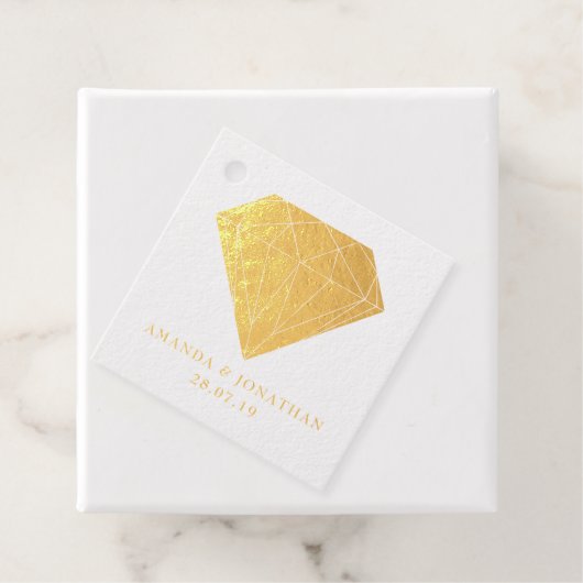 Burgundy en Gold Diamond Bedankjes Labels (Met doos)