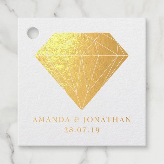 Burgundy en Gold Diamond Bedankjes Labels (Voorkant)