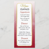 Burgundy en Gold Elegant Wedding Menu Card (Voorkant)