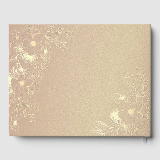 Burgundy en Gold Floral Wedding Gastenboek (Achterkant)