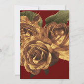 Burgundy en Gold Floral Wedding Kaart (Achterkant)