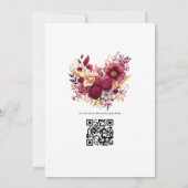 Burgundy en Gold Floral Wedding Kaart (Achterkant)