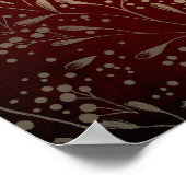 Burgundy en Gold Floral Wedding Welcome Sign Poster (Hoek)