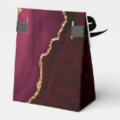 Burgundy en Gold Geode Agate Precious Stone Favor Bedankdoosjes (Achterkant)