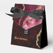 Burgundy en Gold Geode Agate Precious Stone Favor Bedankdoosjes (Voorkant Zijde)