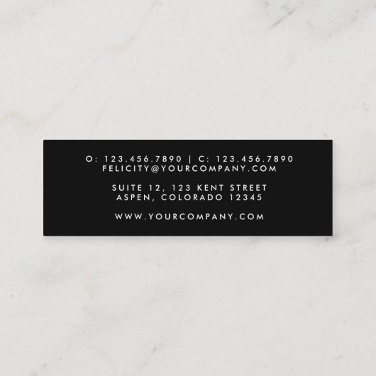 Burgundy en Gold Geode Agate Stone Mini Visitekaartje (Achterkant)