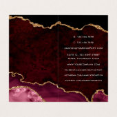 Burgundy en Gold Geode Agate Stone Visitekaartje (Binnenkant ongevouwen)