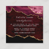 Burgundy en Gold Geode Agate Stone Visitekaartje (Achterkant)
