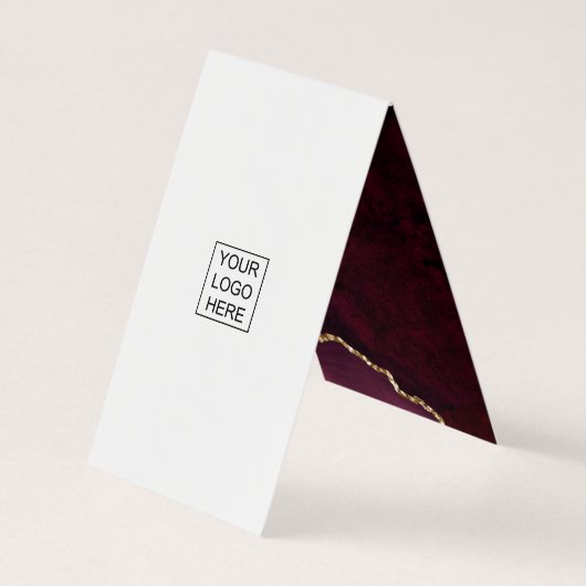 Burgundy en Gold Geode Agate Stone Visitekaartje (Achterkant)