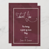 Burgundy en Gold Glitter Pocket bedankt voor je ka (Voorkant / Achterkant)